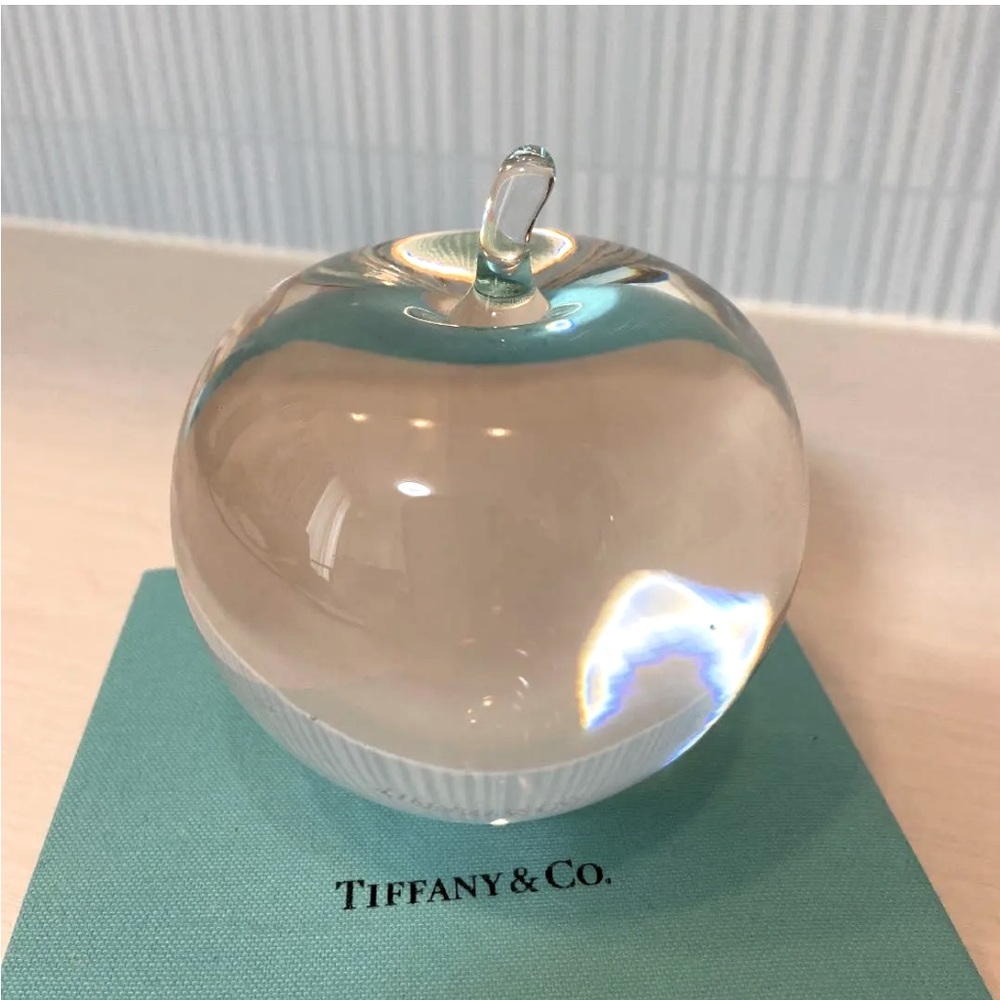 Tiffany and Co. Crystal Apple Paperweight